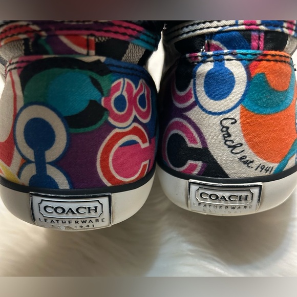 Coach Vintage Zoe Multicolor Signature Logo Patterned Sneakers - Picture 7 of 9